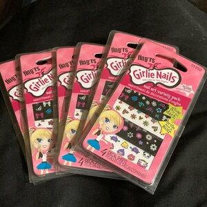 Lot of 6 fing’rs Girlie Nails Nail Art Variety Packs #31252